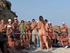 Russian Nudist In Dancing Contest Bounces Breasts